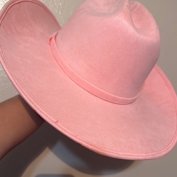 Pink Women's Felt Cowboy Hat - Picture 2 of 3